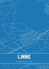 Blueprint of the map of Linne located in Limburg the Netherlands.