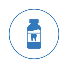 Dental hygiene mouthwash teeth icon | Circle version icon |