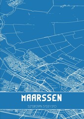Blueprint of the map of Maarssen located in Utrecht the Netherlands.