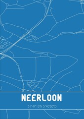 Blueprint of the map of Neerloon located in Noord-Brabant the Netherlands.
