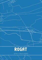 Blueprint of the map of Rogat located in Drenthe the Netherlands.
