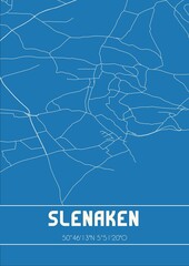Obraz premium Blueprint of the map of Slenaken located in Limburg the Netherlands.