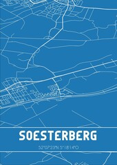 Blueprint of the map of Soesterberg located in Utrecht the Netherlands.
