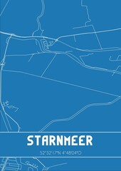 Blueprint of the map of Starnmeer located in Noord-Holland the Netherlands.