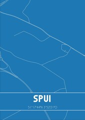 Blueprint of the map of Spui located in Zeeland the Netherlands.