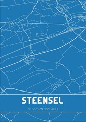 Blueprint of the map of Steensel located in Noord-Brabant the Netherlands.