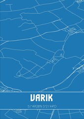 Blueprint of the map of Varik located in Gelderland the Netherlands.