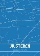 Blueprint of the map of Vilsteren located in Overijssel the Netherlands.