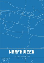 Blueprint of the map of Warfhuizen located in Groningen the Netherlands.