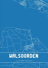 Blueprint of the map of Walsoorden located in Zeeland the Netherlands.