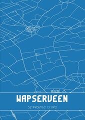 Blueprint of the map of Wapserveen located in Drenthe the Netherlands.
