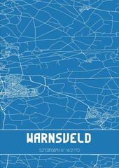 Blueprint of the map of Warnsveld located in Gelderland the Netherlands.