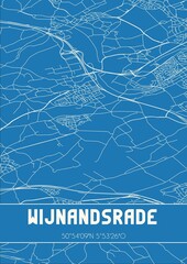 Blueprint of the map of Wijnandsrade located in Limburg the Netherlands.