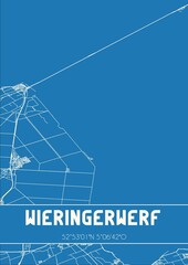 Blueprint of the map of Wieringerwerf located in Noord-Holland the Netherlands.