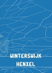 Blueprint of the map of Winterswijk Henxel located in Gelderland the Netherlands.