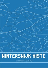 Blueprint of the map of Winterswijk Miste located in Gelderland the Netherlands.