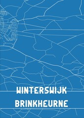 Blueprint of the map of Winterswijk Brinkheurne located in Gelderland the Netherlands.