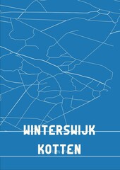 Blueprint of the map of Winterswijk Kotten located in Gelderland the Netherlands.