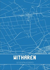 Blueprint of the map of Witharen located in Overijssel the Netherlands.