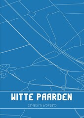 Blueprint of the map of Witte Paarden located in Overijssel the Netherlands.