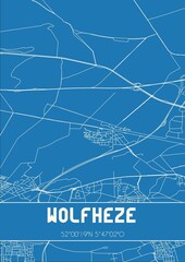 Blueprint of the map of Wolfheze located in Gelderland the Netherlands.