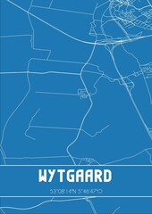 Blueprint of the map of Wytgaard located in Fryslan the Netherlands.