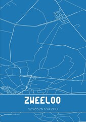 Fototapeta premium Blueprint of the map of Zweeloo located in Drenthe the Netherlands.