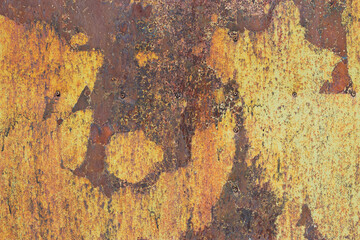 rusty metal background with monster silhouette