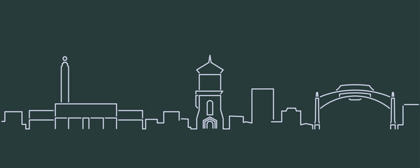 Fresno Single Line Skyline Profile