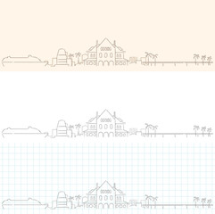 Key West Hand Drawn Profile Skyline