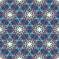 Mosaic seamless pattern. Carpet. Interior decor. fabric print. Kaleidoscopic ornament.