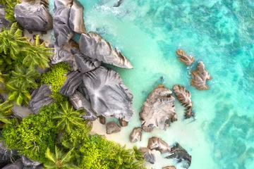 Papier Peint photo autocollant Anse Source D'Agent, île de La Digue, Seychelles Anse Source D'Argent - the most beautiful beach of Seychelles. La Digue Island, Seychelles