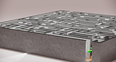 Mzae, success bar, graph of success, Find the Solution 3d maze,Arrow in maze success