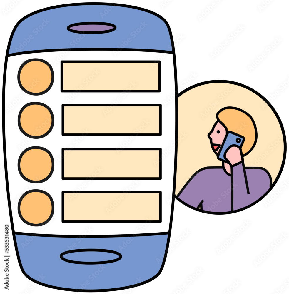 Poster open messenger, application for online communication, social network on phone screen. social media i