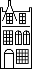 Fototapeta premium Vintage Building Silhouette Outline SVG