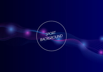 Sports background with lines. Modern colored sports background for wallpaper, soundtrack wave, music banner, energy, poster and speed backdrop. Abstract background concept with dynamic waves, vector