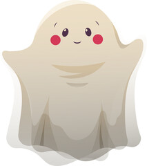 Cute ghosts for children, for Halloween isolated 1