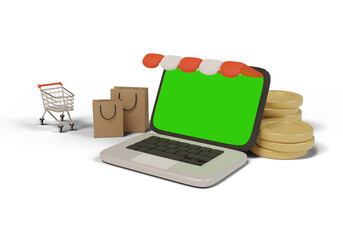 3D online shopping greenscreen