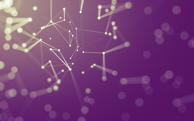 Abstract background. Molecules technology with polygonal shapes, connecting dots and lines. Connection structure. Big data visualization.