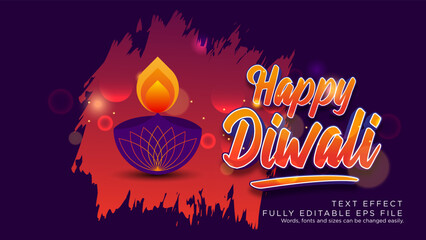 Happy Diwali Festival Celebration Text Effect Font Type