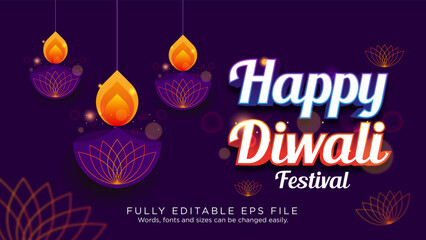 Happy Diwali Festival Text Effect Font Type