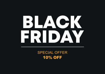 10% off. Special offer Black Friday. Vector illustration discount price. Campaign for retail, store