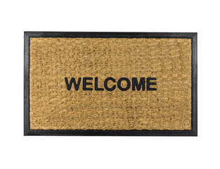Welcome front door mat isolated.