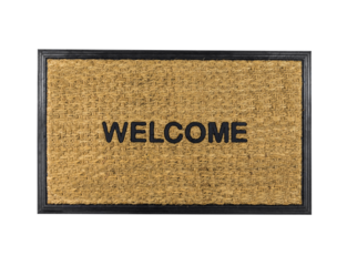 Welcome front door mat isolated.