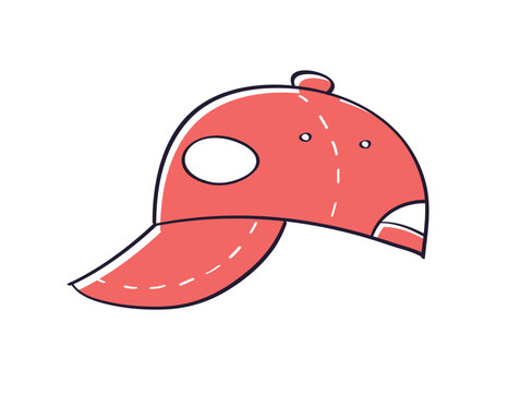 Red Baseball Cap Isolated Vector Illustration