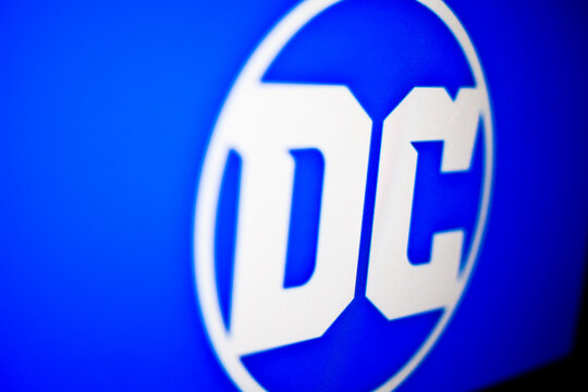 DC logo on the screen.