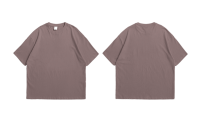 Oversize asphalt t-shirt front and back isolated background