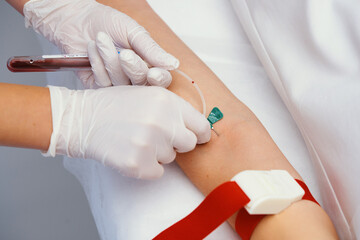 Taking a blood test.