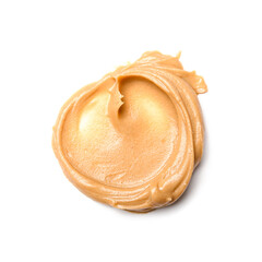 Sample of nut butter on white background