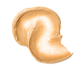 Stroke of nut butter on white background